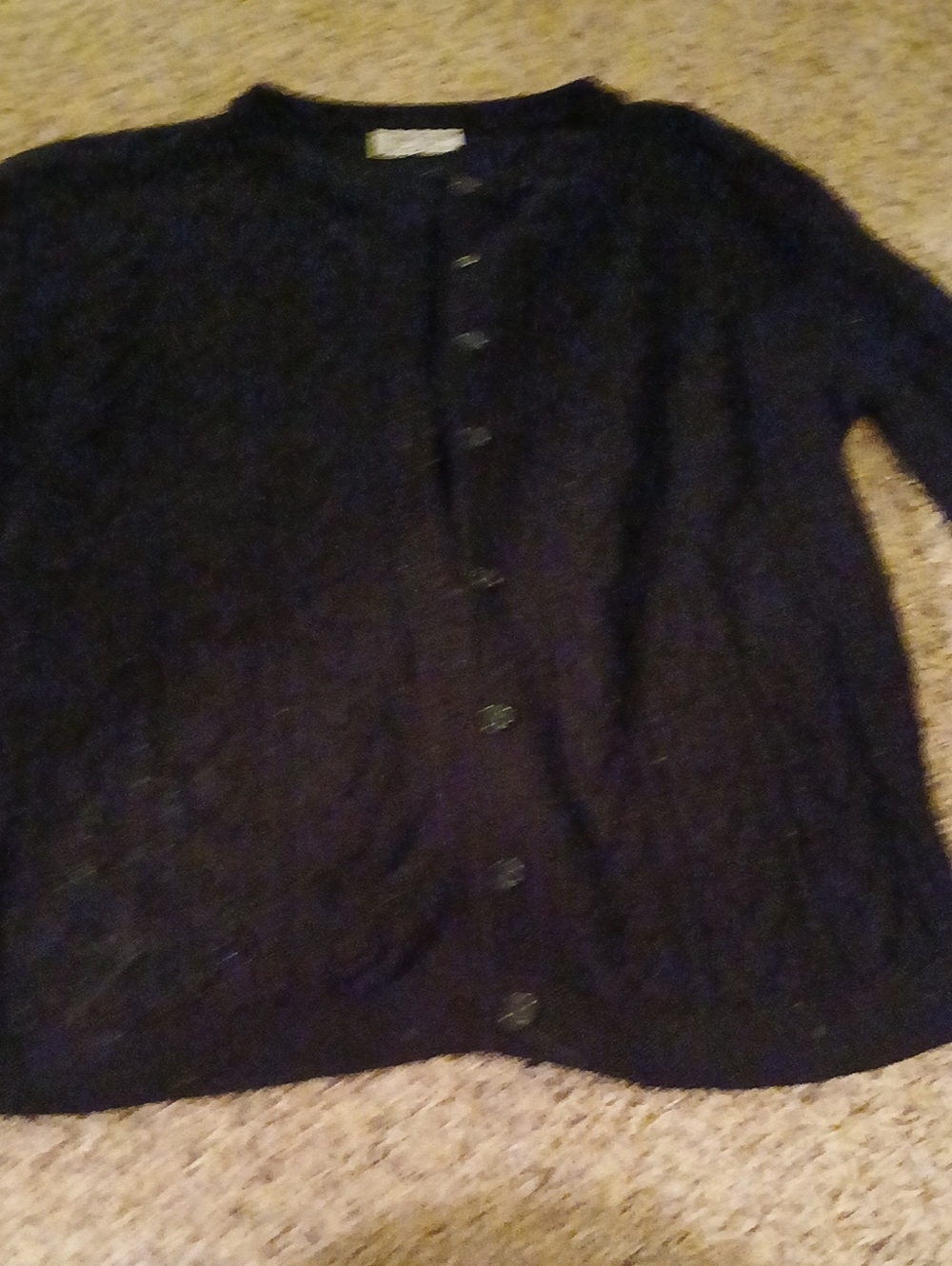 Classic Black Cable-Knit Button Cardigan for Women